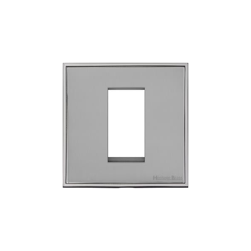Executive Range Polished Chrome Switches & Sockets, EX22 - 1 Module Euro Plate by Heritage Brass By M-Marcus