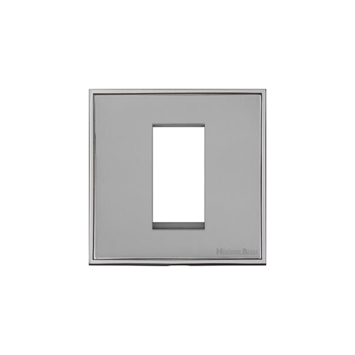 Executive Range Polished Chrome Switches & Sockets, EX22 - 1 Module Euro Plate by Heritage Brass By M-Marcus