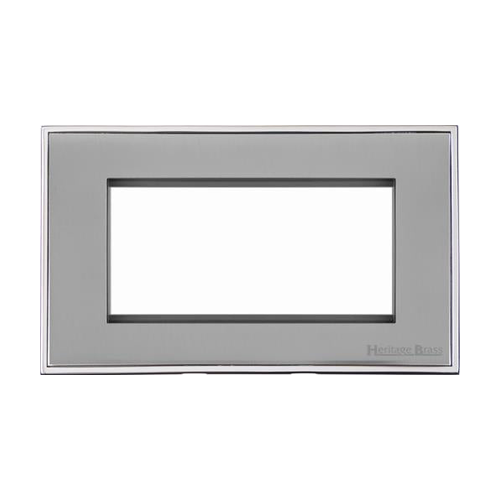 Executive Range Polished Chrome Switches & Sockets, EX22 - 4 Module Euro Plate by Heritage Brass By M-Marcus