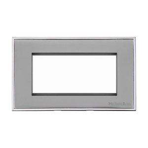 Executive Range Polished Chrome Switches & Sockets, EX22 - 4 Module Euro Plate by Heritage Brass By M-Marcus