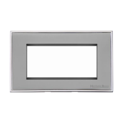 Executive Range Polished Chrome Switches & Sockets, EX22 - 4 Module Euro Plate by Heritage Brass By M-Marcus
