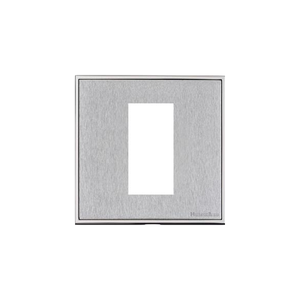 Executive Range Satin Chrome with Polished Chrome Switches & Sockets, EX23 - 1 Module Euro Plate by Heritage Brass By M-Marcus