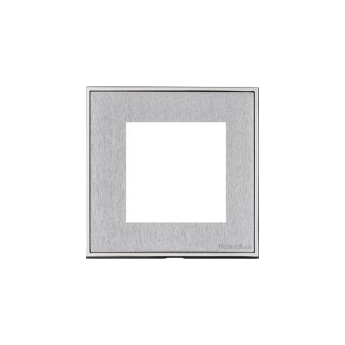 Executive Range Satin Chrome with Polished Chrome Switches & Sockets, EX23 - 2 Module Euro Plate by Heritage Brass By M-Marcus