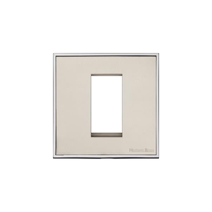 Executive Range Satin Nickel with Polished Chrome Switches & Sockets, EX25 - 1 Module Euro Plate by Heritage Brass By M-Marcus