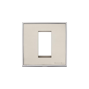 Executive Range Satin Nickel with Polished Chrome Switches & Sockets, EX25 - 1 Module Euro Plate by Heritage Brass By M-Marcus