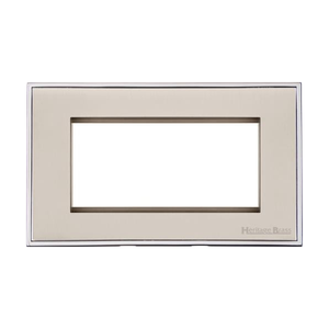 Executive Range Satin Nickel with Polished Chrome Switches & Sockets, EX25 - 4 Module Euro Plate by Heritage Brass By M-Marcus