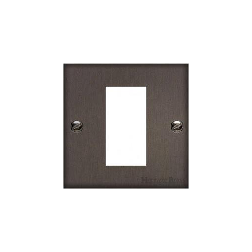 Richmond Elite Range Matt Bronze Switches & Sockets, LP9 - 1 Module Euro Plate by Heritage Brass By M-Marcus