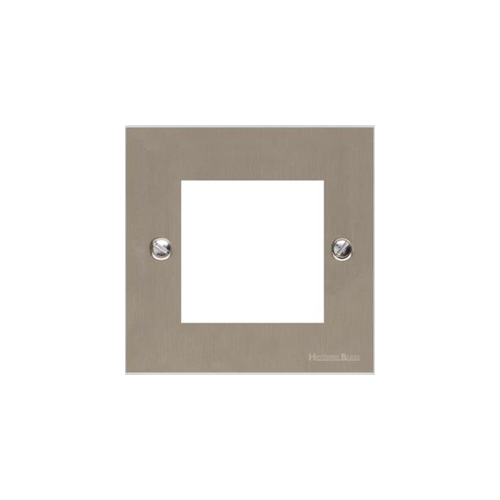 Victorian Elite Range Satin Nickel Switches & Sockets, R05 - 2 Module Euro Plate by Heritage Brass By M-Marcus