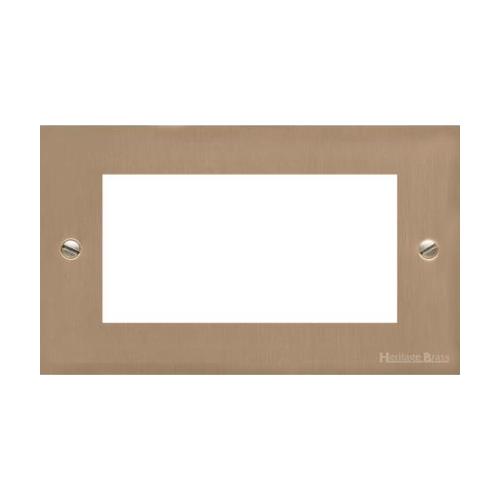 Victorian Elite Range Antique Brass Switches & Sockets, R91 - 4 Module Euro Plate by Heritage Brass By M-Marcus