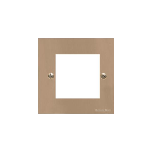 Victorian Elite Range Antique Brass Switches & Sockets, R91 - 2 Module Euro Plate by Heritage Brass By M-Marcus