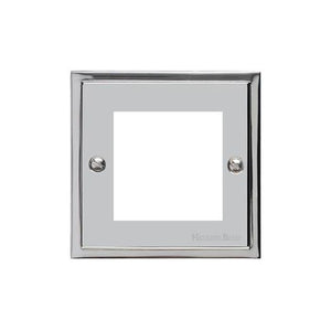 Elite Stepped Plate Range Polished Chrome Switches & Sockets, S02 - 2 Module Euro Plate by Heritage Brass By M-Marcus