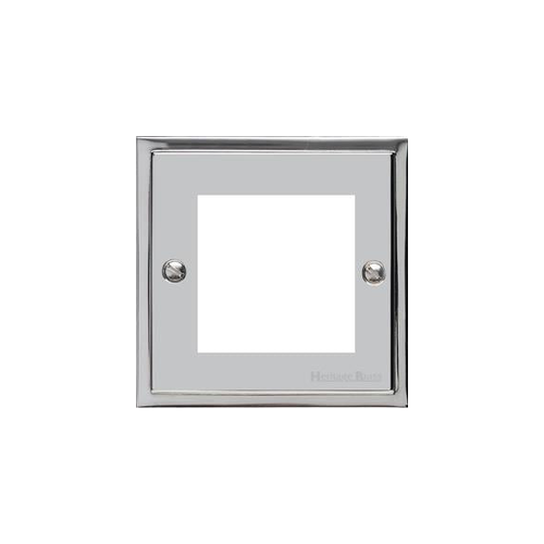 Elite Stepped Plate Range Polished Chrome Switches & Sockets, S02 - 2 Module Euro Plate by Heritage Brass By M-Marcus