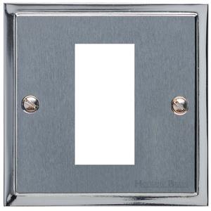 Elite Stepped Plate Range - Satin Chrome - 1 Module Euro Plate