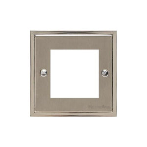 Elite Stepped Plate Range Satin Nickel Switches & Sockets, S05 - 2 Module Euro Plate by Heritage Brass By M-Marcus
