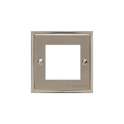 Elite Stepped Plate Range Satin Nickel Switches & Sockets, S05 - 2 Module Euro Plate by Heritage Brass By M-Marcus