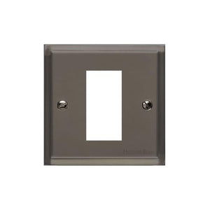 Elite Stepped Plate Range Polished Black Nickel Switches & Sockets, S06 - 1 Module Euro Plate by Heritage Brass By M-Marcus