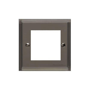 Elite Stepped Plate Range Polished Black Nickel Switches & Sockets, S06 - 2 Module Euro Plate by Heritage Brass By M-Marcus