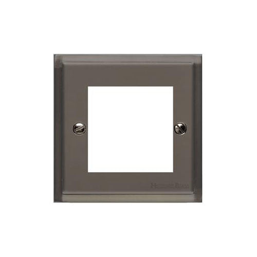 Elite Stepped Plate Range Polished Black Nickel Switches & Sockets, S06 - 2 Module Euro Plate by Heritage Brass By M-Marcus
