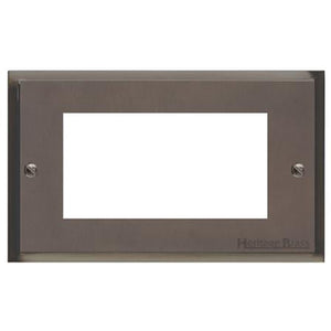 Elite Stepped Plate Range Matt Bronze Switches & Sockets, S09 - 4 Module Euro Plate by Heritage Brass By M-Marcus