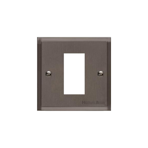 Elite Stepped Plate Range Matt Bronze Switches & Sockets, S09 - 1 Module Euro Plate by Heritage Brass By M-Marcus