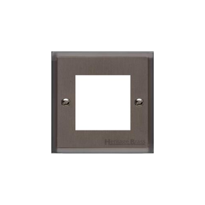 Elite Stepped Plate Range Matt Bronze Switches & Sockets, S09 - 2 Module Euro Plate by Heritage Brass By M-Marcus