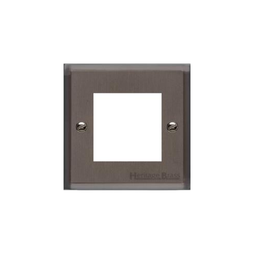 Elite Stepped Plate Range Matt Bronze Switches & Sockets, S09 - 2 Module Euro Plate by Heritage Brass By M-Marcus