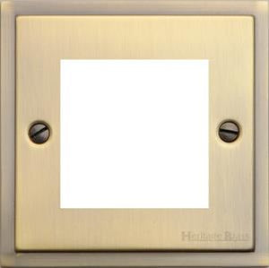 Heritage Brass Electrical, Elite Stepped Plate Range - Antique Brass - 2 Module Euro Plate, 2 Module Euro Plate, 2 Module Euro Plate, Euro Module Plates