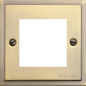 Elite Stepped Plate Range - Antique Brass - 2 Module Euro Plate