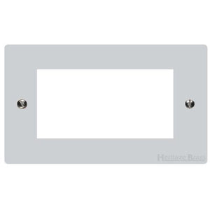 Elite Flat Plate Range Polished Chrome Switches & Sockets, T02 - 4 Module Euro Plate by Heritage Brass By M-Marcus
