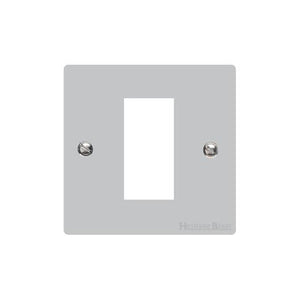 Elite Flat Plate Range Polished Chrome Switches & Sockets, T02 - 1 Module Euro Plate by Heritage Brass By M-Marcus