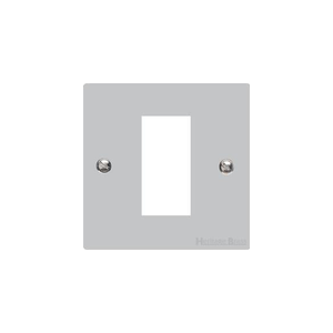 Elite Flat Plate Range Polished Chrome Switches & Sockets, T02 - 1 Module Euro Plate by Heritage Brass By M-Marcus