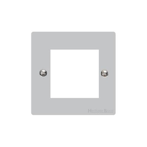 Elite Flat Plate Range Polished Chrome Switches & Sockets, T02 - 2 Module Euro Plate by Heritage Brass By M-Marcus