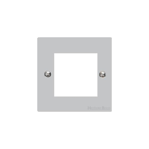 Elite Flat Plate Range Polished Chrome Switches & Sockets, T02 - 2 Module Euro Plate by Heritage Brass By M-Marcus
