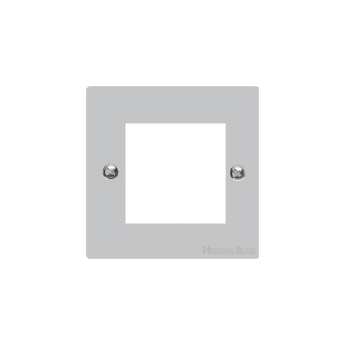 Elite Flat Plate Range Polished Chrome Switches & Sockets, T02 - 2 Module Euro Plate by Heritage Brass By M-Marcus