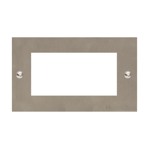 Elite Flat Plate Range Satin Nickel Switches & Sockets, T05 - 4 Module Euro Plate by Heritage Brass By M-Marcus