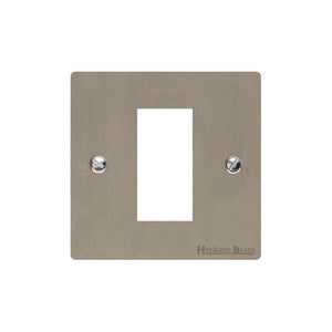 Elite Flat Plate Range Satin Nickel Switches & Sockets, T05 - 1 Module Euro Plate by Heritage Brass By M-Marcus