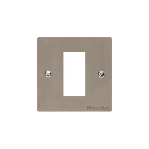 Elite Flat Plate Range Satin Nickel Switches & Sockets, T05 - 1 Module Euro Plate by Heritage Brass By M-Marcus