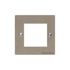 Elite Flat Plate Range Satin Nickel Switches & Sockets, T05 - 2 Module Euro Plate by Heritage Brass By M-Marcus