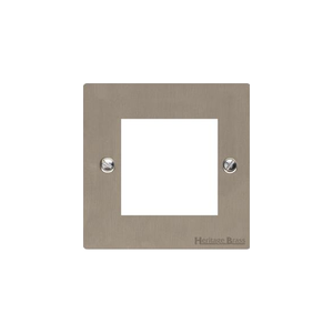 Elite Flat Plate Range Satin Nickel Switches & Sockets, T05 - 2 Module Euro Plate by Heritage Brass By M-Marcus