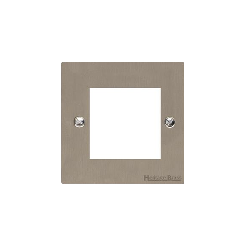 Elite Flat Plate Range Satin Nickel Switches & Sockets, T05 - 2 Module Euro Plate by Heritage Brass By M-Marcus