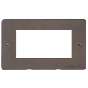 Elite Flat Plate Range Matt Bronze Switches & Sockets, T09 - 4 Module Euro Plate by Heritage Brass By M-Marcus