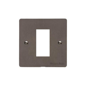 Elite Flat Plate Range Matt Bronze Switches & Sockets, T09 - 1 Module Euro Plate by Heritage Brass By M-Marcus