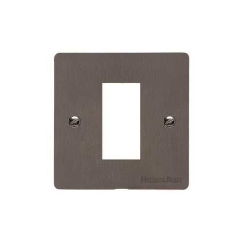 Elite Flat Plate Range Matt Bronze Switches & Sockets, T09 - 1 Module Euro Plate by Heritage Brass By M-Marcus
