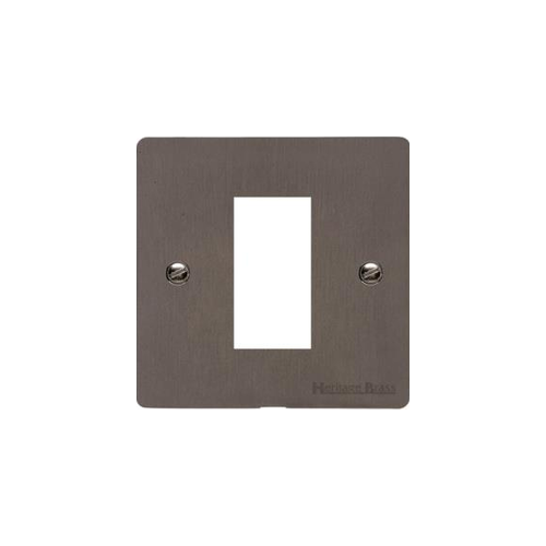 Elite Flat Plate Range Matt Bronze Switches & Sockets, T09 - 1 Module Euro Plate by Heritage Brass By M-Marcus