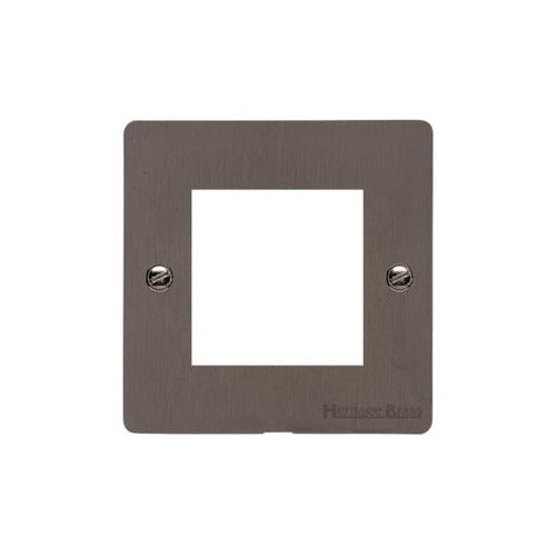 Elite Flat Plate Range Matt Bronze Switches & Sockets, T09 - 2 Module Euro Plate by Heritage Brass By M-Marcus