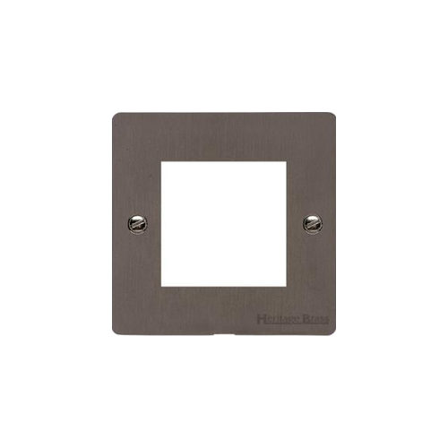 Elite Flat Plate Range Matt Bronze Switches & Sockets, T09 - 2 Module Euro Plate by Heritage Brass By M-Marcus