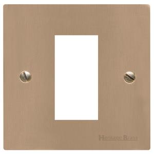 Elite Flat Plate Range - Antique Brass - 1 Module Euro Plate