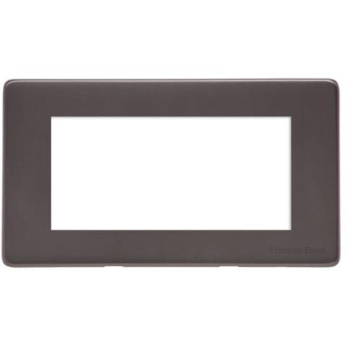 Verona Range Switches & Sockets - 4 Module Euro Plate by Heritage Brass By M-Marcus