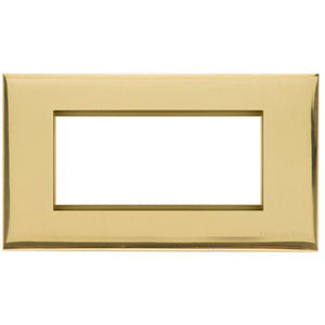 Winchester Range Polished Brass Switches & Sockets, W01 - 4 Module Euro Plate by Heritage Brass By M-Marcus