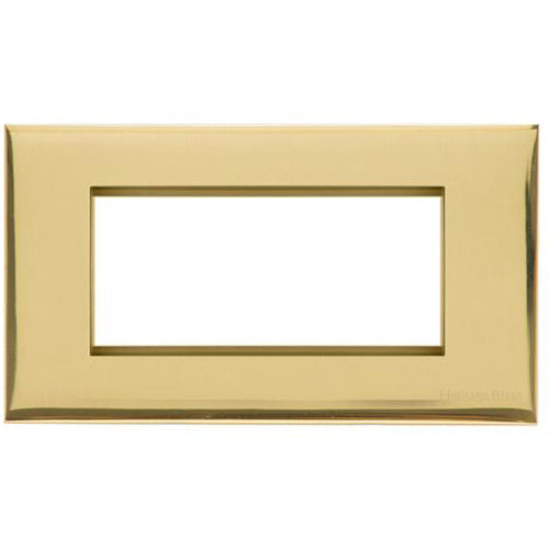 Winchester Range Polished Brass Switches & Sockets, W01 - 4 Module Euro Plate by Heritage Brass By M-Marcus